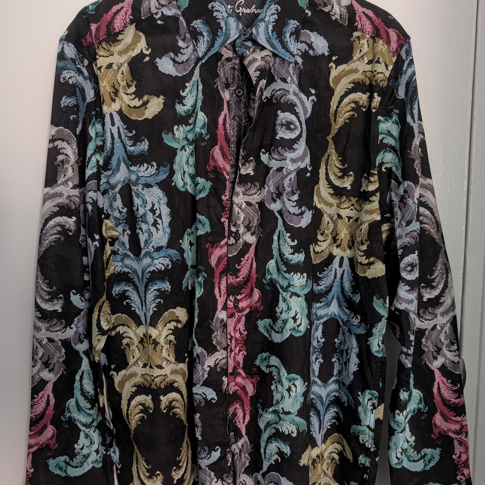 Robert Graham Vibrant Patterned Men's Dress Shirt - Picture 1 of 1
